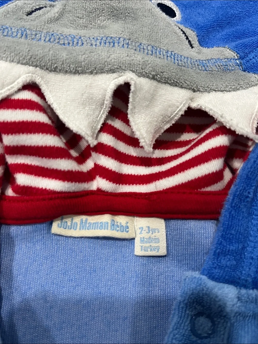 JoJo Maman Bebe Blue Shark Hooded Swim Poncho